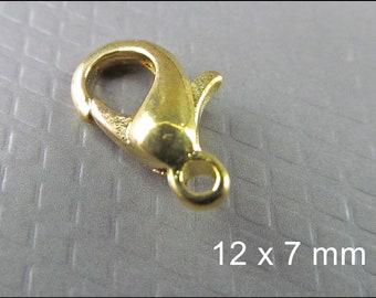 10, 30 or 50 x Lobster Claw Clasps, Gold Tone VER-04