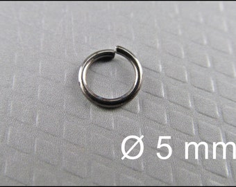 50, 100 or 200 x Black Jump Rings Ø 5 mm open R703