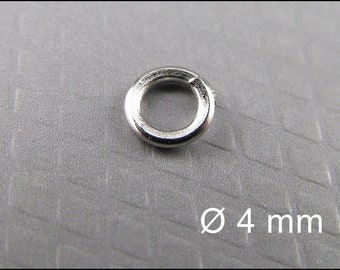 50x, 100x or 200x Open Dark Silver colored Jump Rings Ø 4 mm - R202