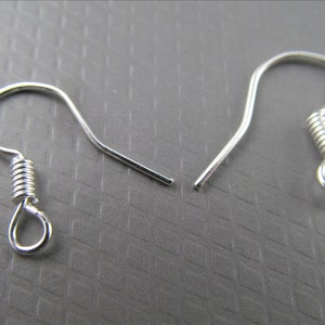 20x, 50x or 100x 925 Sterling Silver Ear Hooks Fisherman Hooks B22 image 2