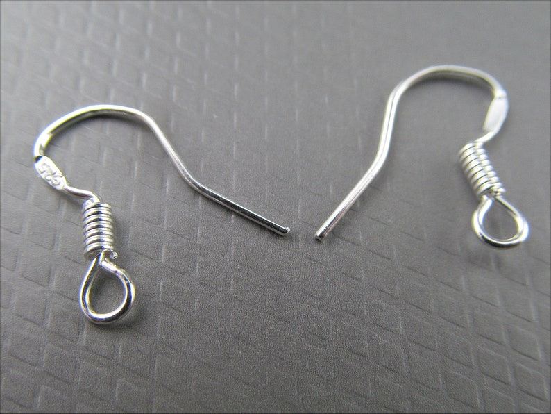 20x, 50x or 100x 925 Sterling Silver Ear Hooks Fisherman Hooks B22 image 2