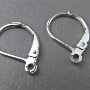 20 x 925 sterling genuine silver hoops simple - ear hooks lockable - B44