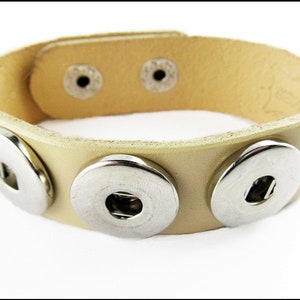 Bracelet en Cuir Beige pour trois Tjunks CH-7 image 1