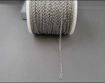 Sold by the meter: 304 steel dark silver-colored anchor chain