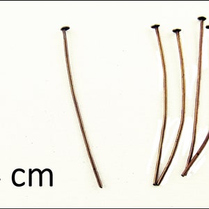 40 or 100 x Head Pins 40mm copper color S20 image 1