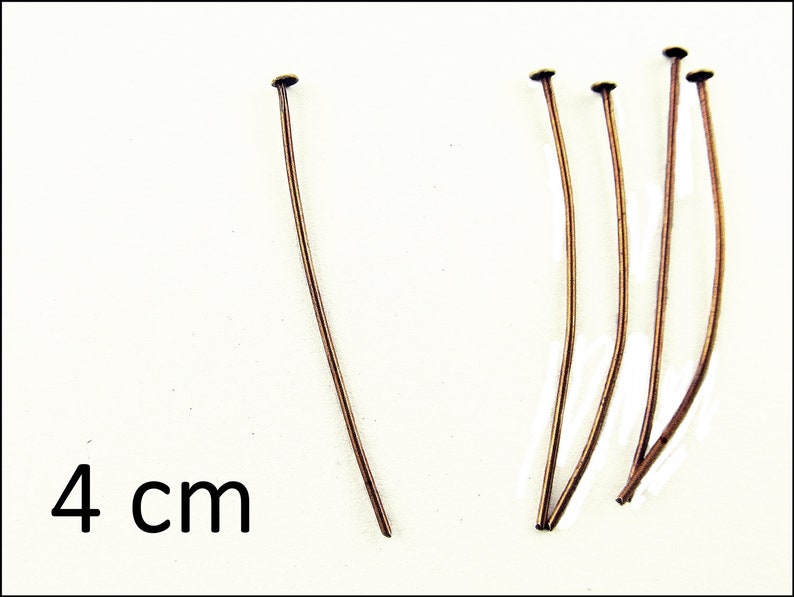 40 or 100 x Head Pins 40mm copper color S20 image 1