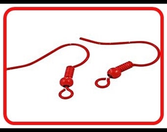 20x, 50x or 100x Red earring Wire Hooks - B17