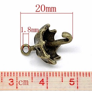 6 x Umbrella Charm Pendant bronze C03 image 2