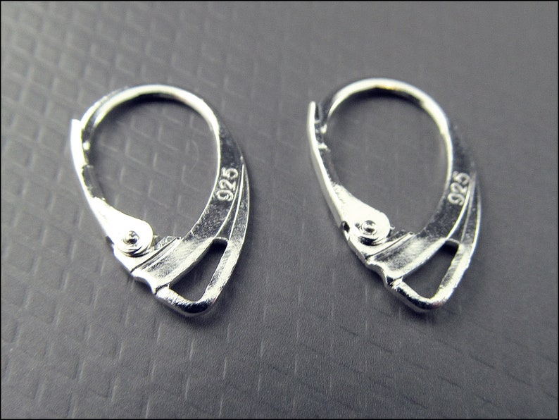 10 x 925 sterling silver earrings elegant with double bridge ear hooks lockable B45 image 1