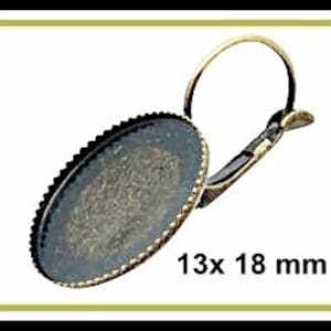 10x Dormeuses ovals bronze antique 13 x 18 mm B8 image 1