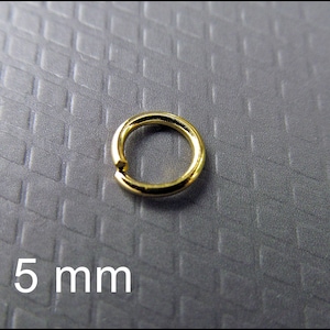 50, 100 or 200 x Gold plated jump rings Ø 5 mm open R503
