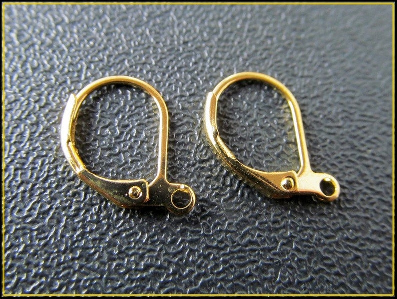 20x, 50x, 100x or 200x Golden Earring Lever Back Hoop B19 image 1