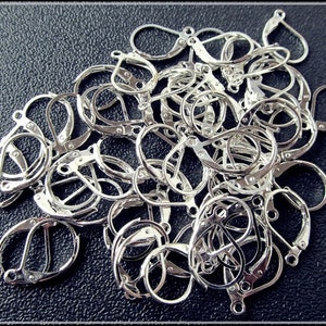 20 or 50 x Silver Earring Lever Back Hoop B10 image 3
