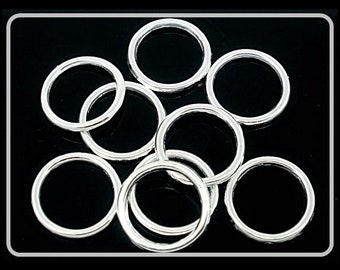 20x, 50x or 100x Silver-plated jump rings 14 mm closed - R312G