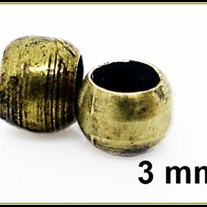 100 x Perles à écraser bronzes 3 mm QP02 image 1