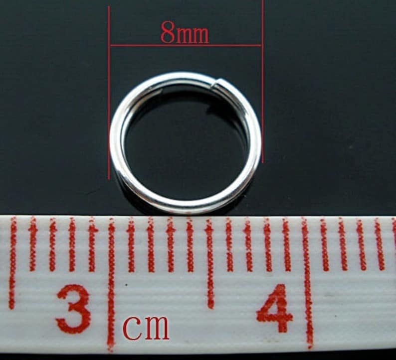 20, 50 ou 100 x anneaux fendus plaqués argent diamètre 8 mm R306S image 3