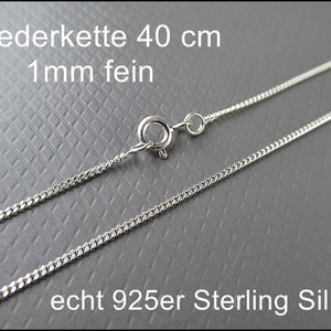 Real Silver necklace chain - 925 Sterling Silver -Link Chain - 40 cm - HK925-12