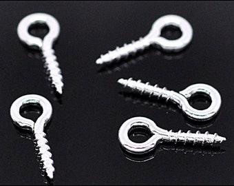 20 x Silver Plated Screw Eyes Bails 10x4 SOE-05