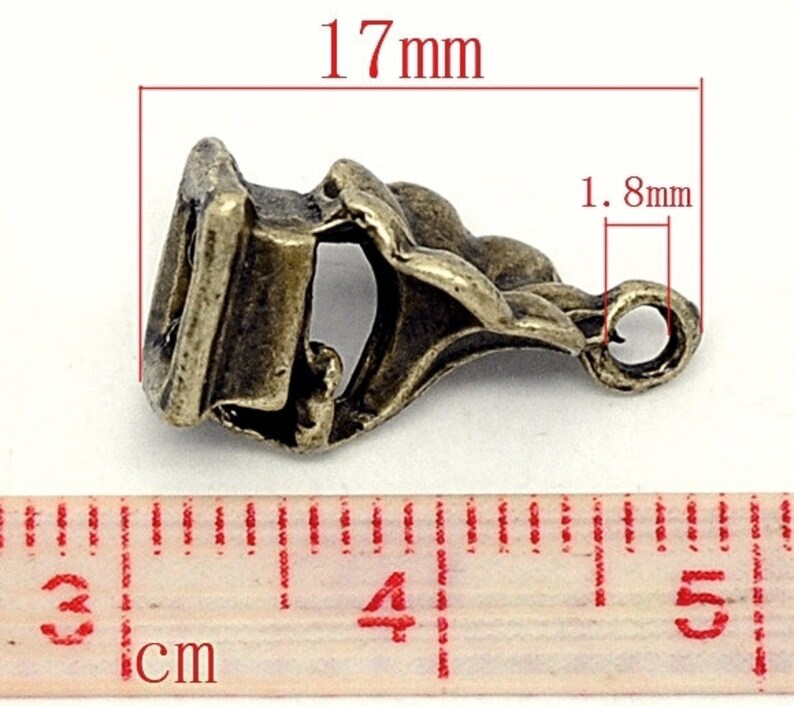 6 x Gramophone 3D Charm Pendant bronze image 2