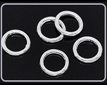 50x, 100x or 200x Closed Jump Rings silver plated 6 mm vs-R304G