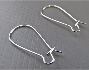 20x or 50 x Silver-Plated Kidney (Kidney) Earwires - B32