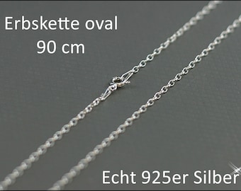 925 Zilveren erwtenketting ovaal 90 cm lang HK925-25