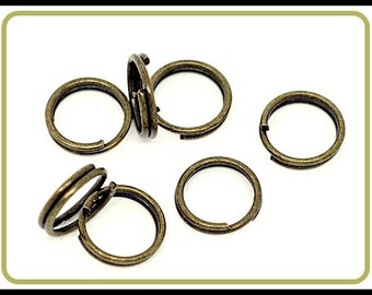 50, 100 or 200x Bronze split rings diameter 7 mm - R105S