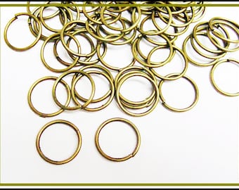 20 or 50 x Jump Rings bronze 12 mm open - R110