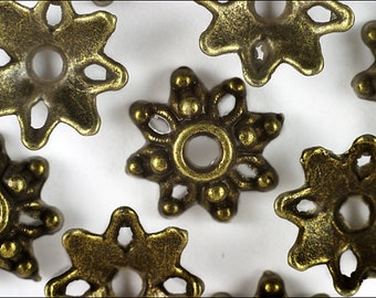 Star Blossoms Bouchons de perles de couleur bronze noble - P05