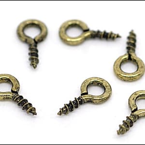 20 x Bronze Tone Screw Eyes Bails 8x4 SOE-01 image 1