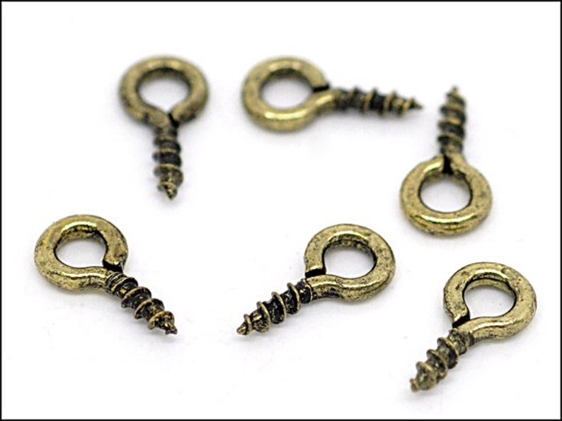 20 x Bronze Tone Screw Eyes Bails 8x4 SOE-01 image 1