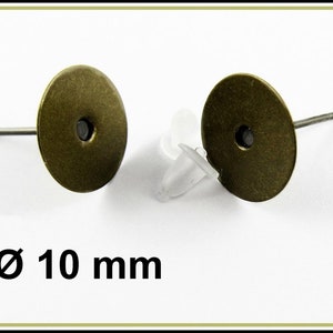 10x, 20x ou 50x Clous Boucles d'oreilles Bronz Ø 10mm OS-32 image 1