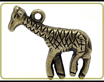 6 x Giraffe 3D bronze antik vintage - C17