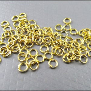 Open Gold Plated Jump Rings Ø 3 mm R501 image 4