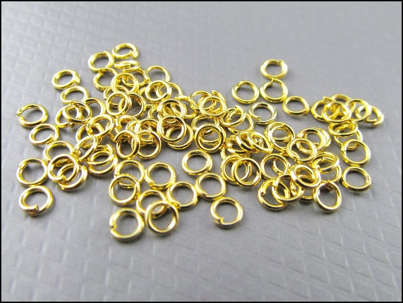 Open Gold Plated Jump Rings Ø 3 mm R501 image 4