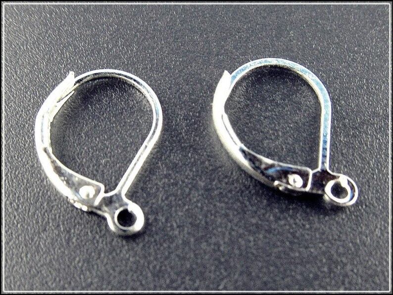 20 or 50 x Silver Earring Lever Back Hoop B10 image 1