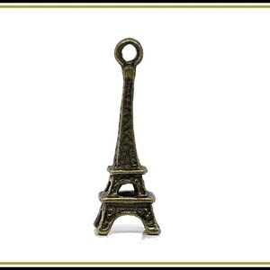 6 x Eiffel Tower Charm Pendant bronze image 1