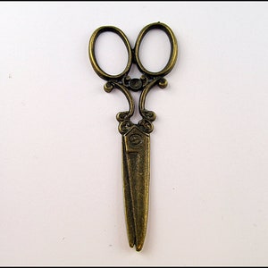 5 x Scissors Charm Pendant bronze antique A02 image 3