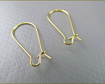 20 or 50 x Gold Plated Kidney (Kidney) Ear Hooks - B33