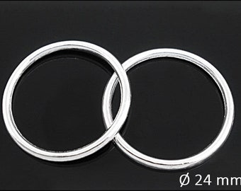 10x closed Jump Rings silver plated 24 mm vs-R322G