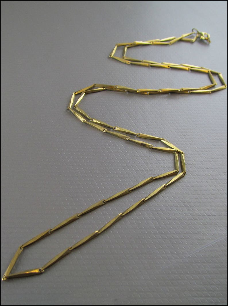 Belle chaine de bijoux en bronze 80 cm HK01 image 4