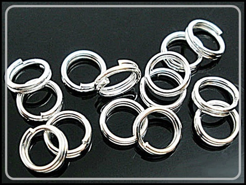 20, 50 ou 100 x anneaux fendus plaqués argent diamètre 8 mm R306S image 2