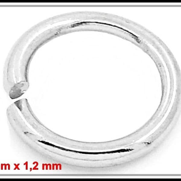 50x, 100x or 200 x silver colours Bending rings 8 mm open R206c