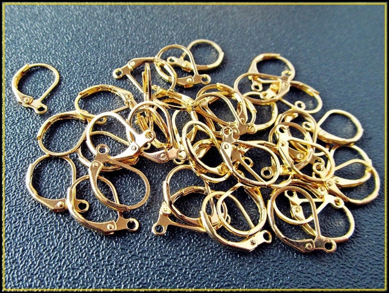 20x, 50x, 100x or 200x Golden Earring Lever Back Hoop B19 image 4
