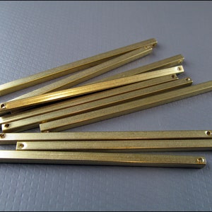 10 x Pendant Connector, square, brass A27 image 4