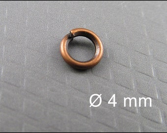 Open Copper colored Jump Rings Ø 4 mm R602