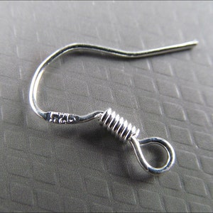 20x, 50x or 100x 925 Sterling Silver Ear Hooks Fisherman Hooks B22 image 1