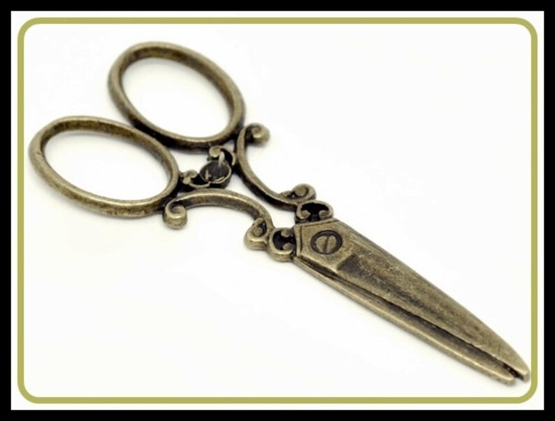 5 x Scissors Charm Pendant bronze antique A02 image 4