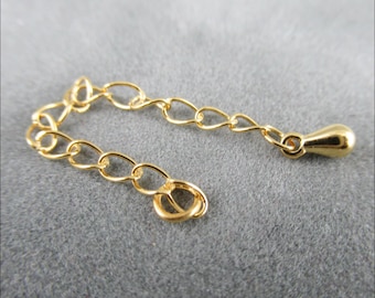 Extension chain – real silver or 18K gold plated with drop pearl
