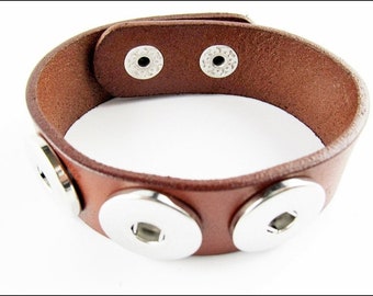 Bracelet en Cuir pour trois Tjunks  Brown CH-05